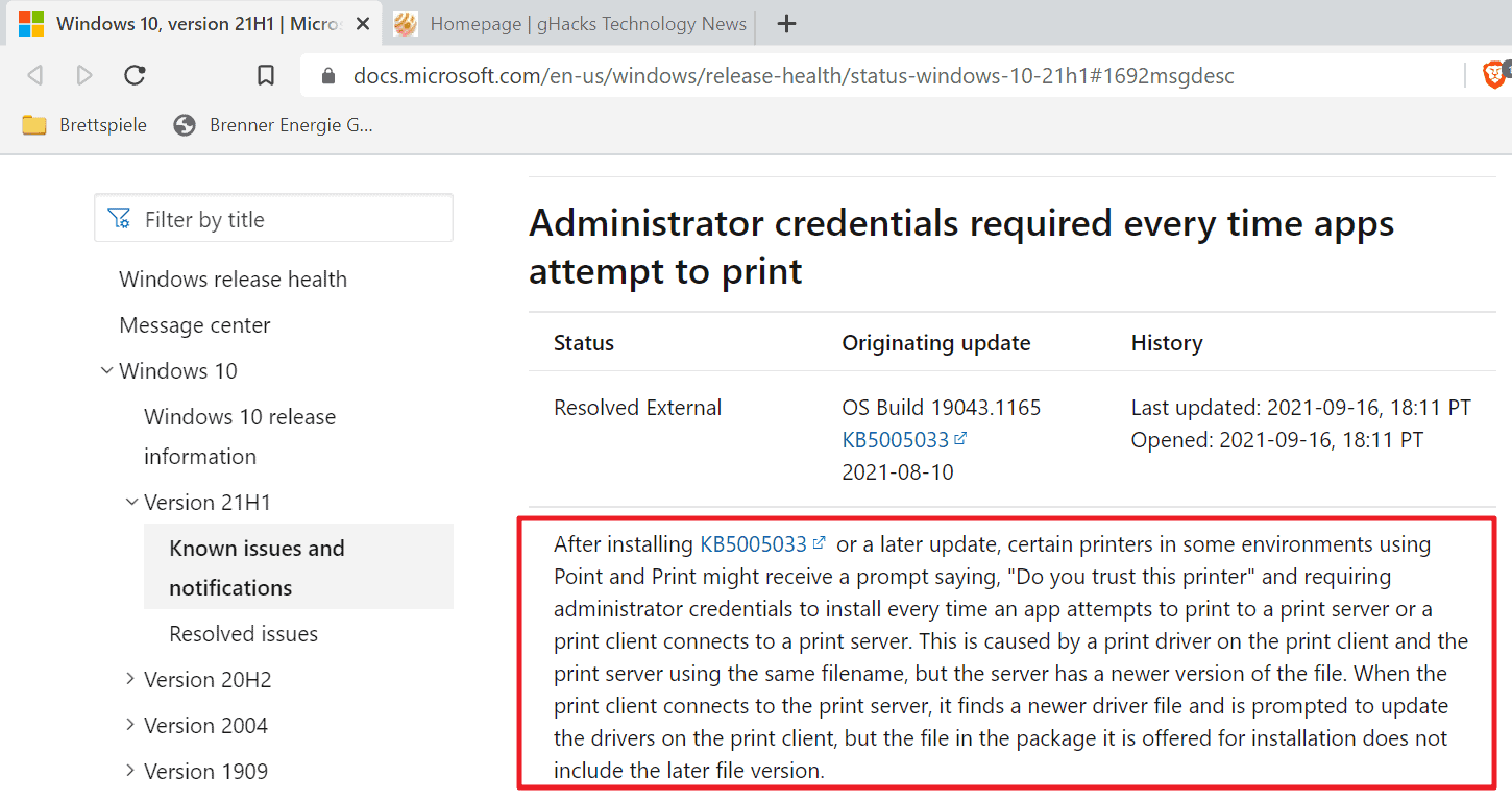 windows print issue august 2021