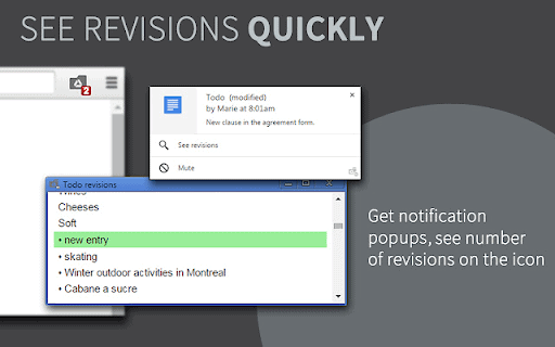 4. Pop-up with revisions to your files
