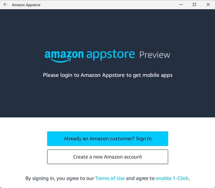 Amazon AppStore on Windows 11