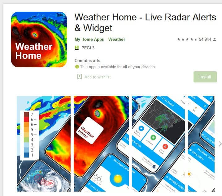 Android weather app installed via an ad
