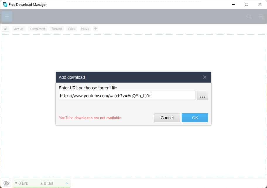Free Download Manager removes support for YouTube downloads