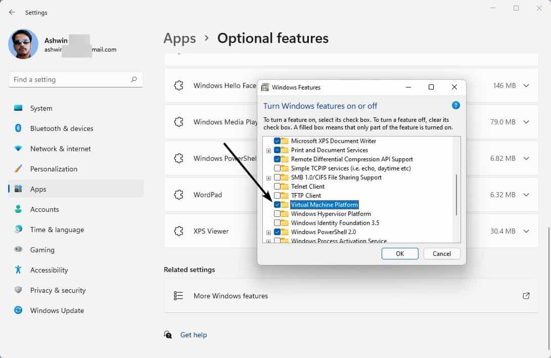 WSA Windows 11 Virtual Machine Platform