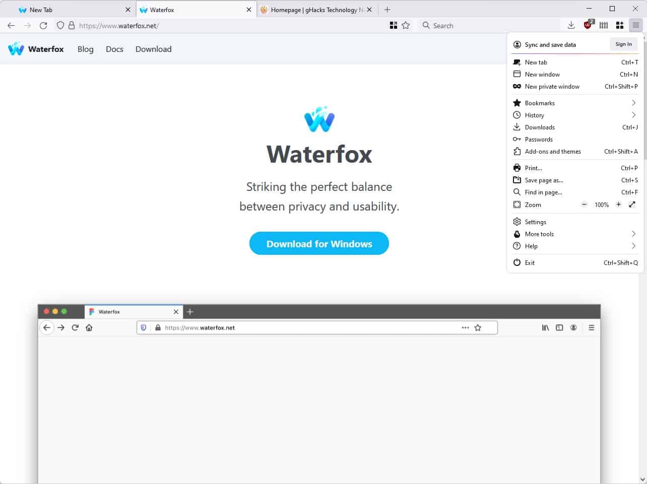 download Waterfox Current G5.1.7