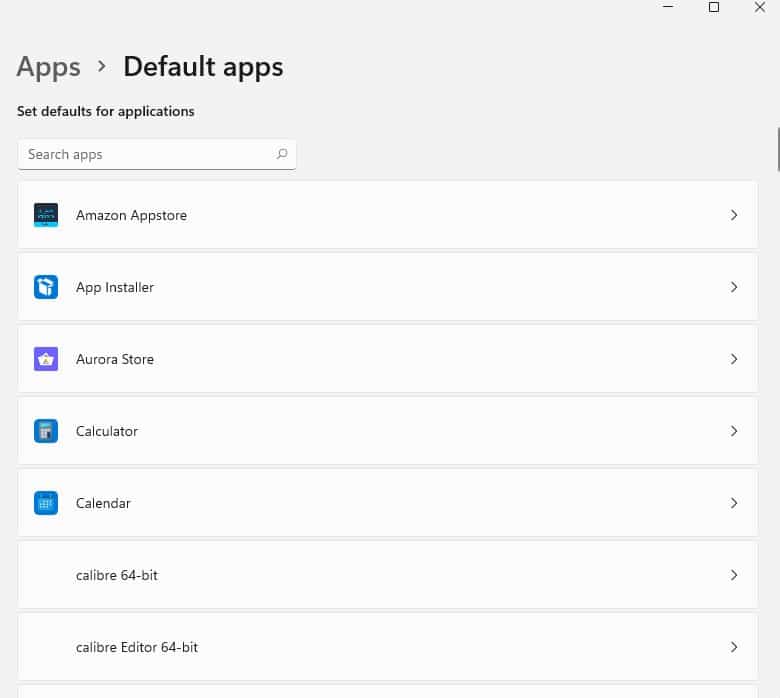 Windows 11 Default Apps List