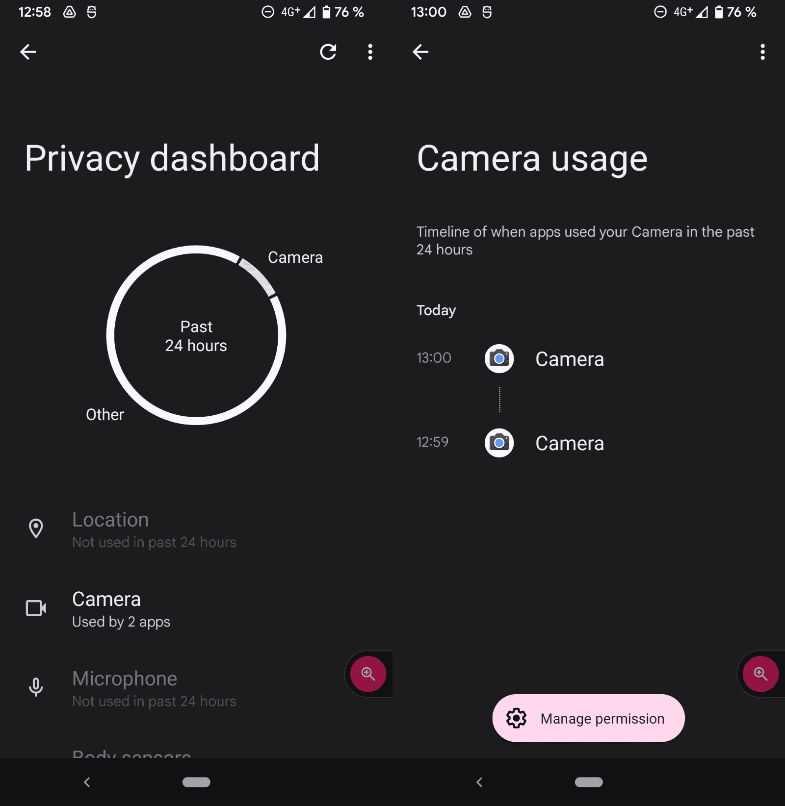 android 12 privacy dashboard