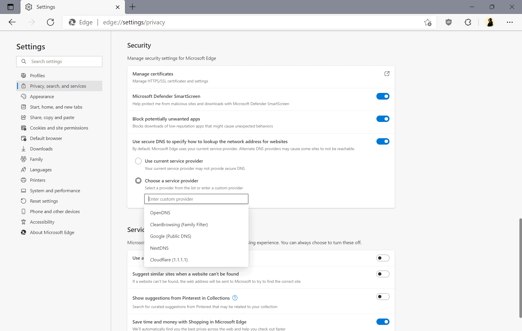 edge secure dns