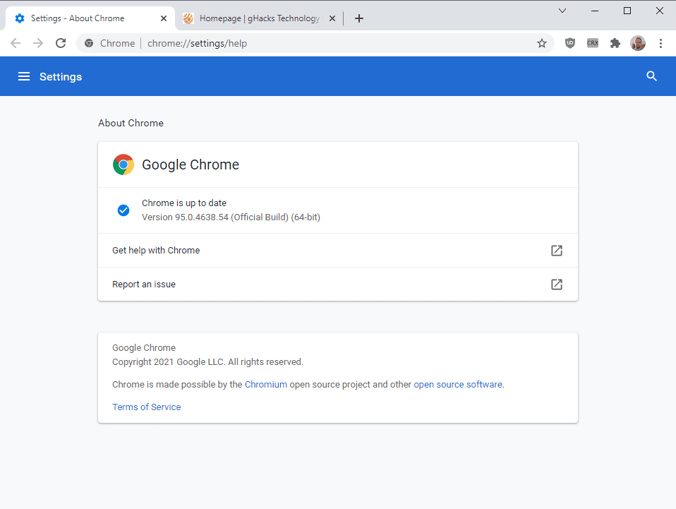 google chrome 95.0.4638.54