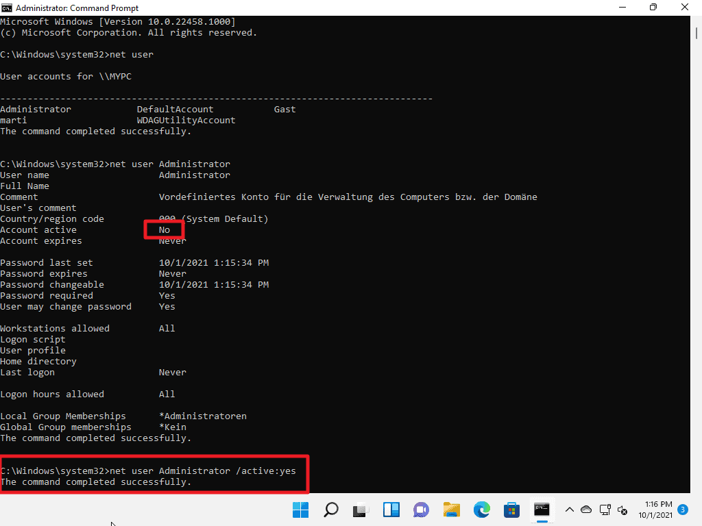 Slik aktiverer du skjult Windows 11 administratorkonto windows 11 enable secret administrator account