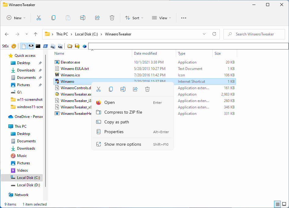 windows 11 file explorer new context menu