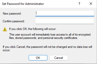 establecer contraseña de administrador en Windows 11