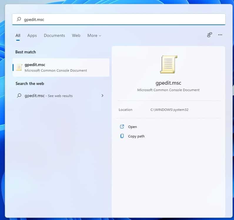 GPEDIT in Windows 11