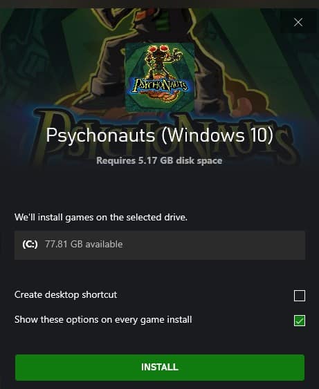 Xbox app install games