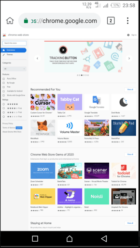 chrome extensions on android