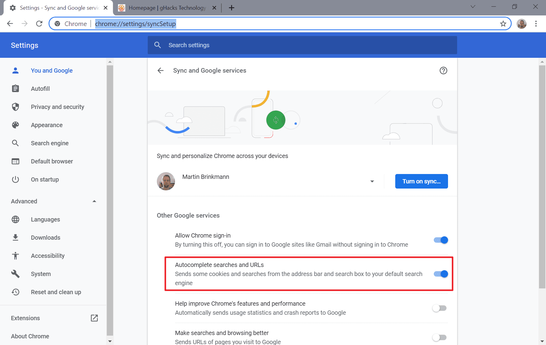 chrome suggestions speed up