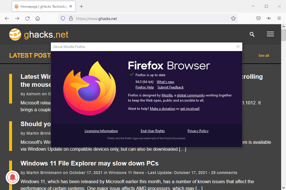 Firefox 94.0 release: here is what is new and changed