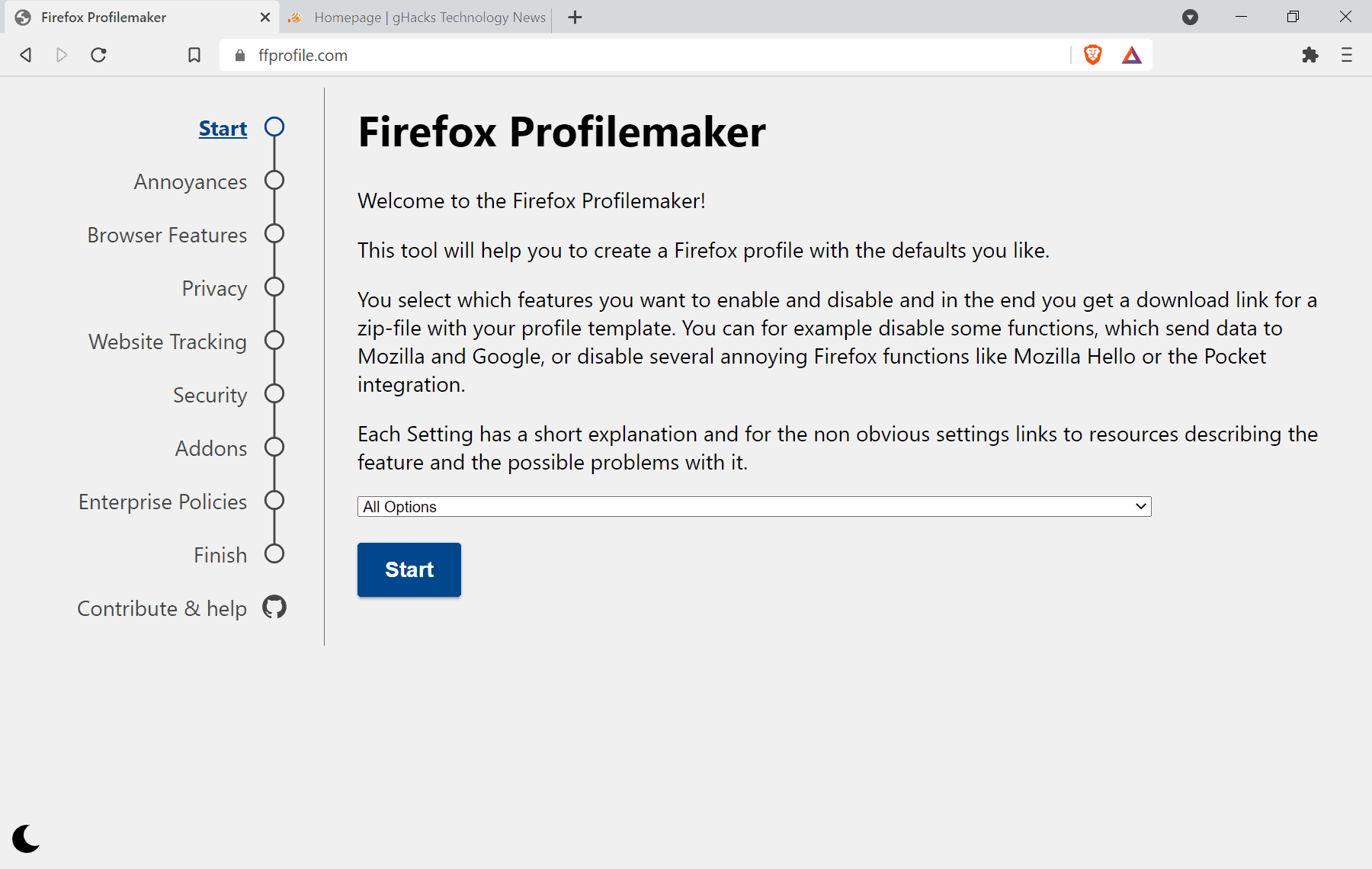 firefox profilemaker