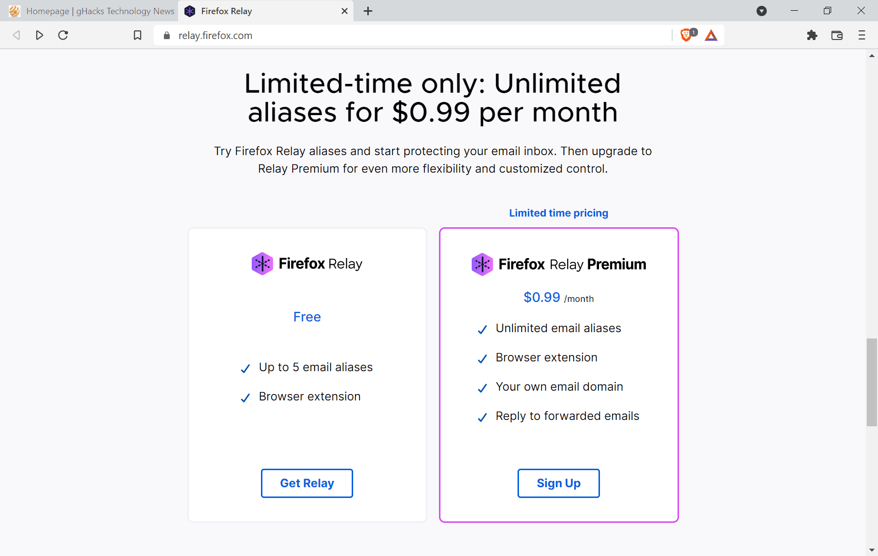 firefox relay premium