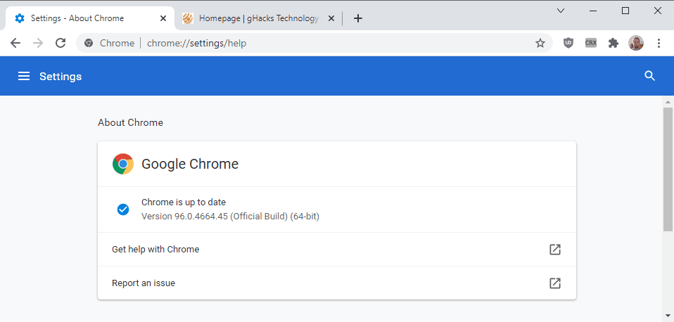 google chrome 96