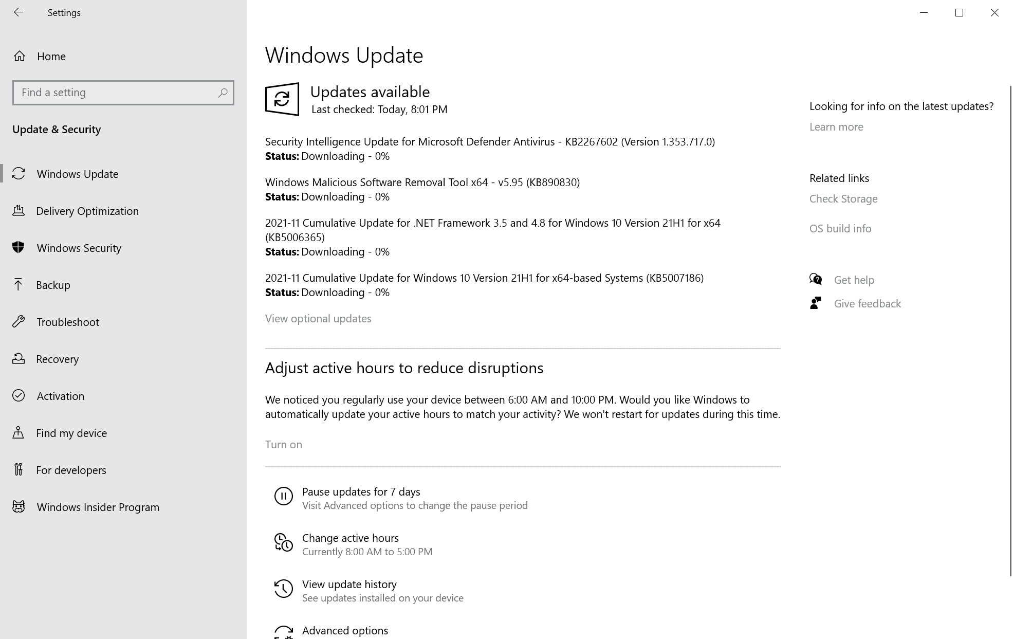aggiornamenti di sicurezza di Microsoft Windows novembre 2021