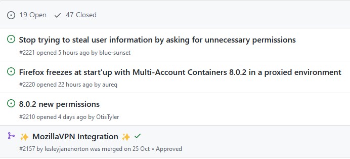 users confused about the new firefox containers permission