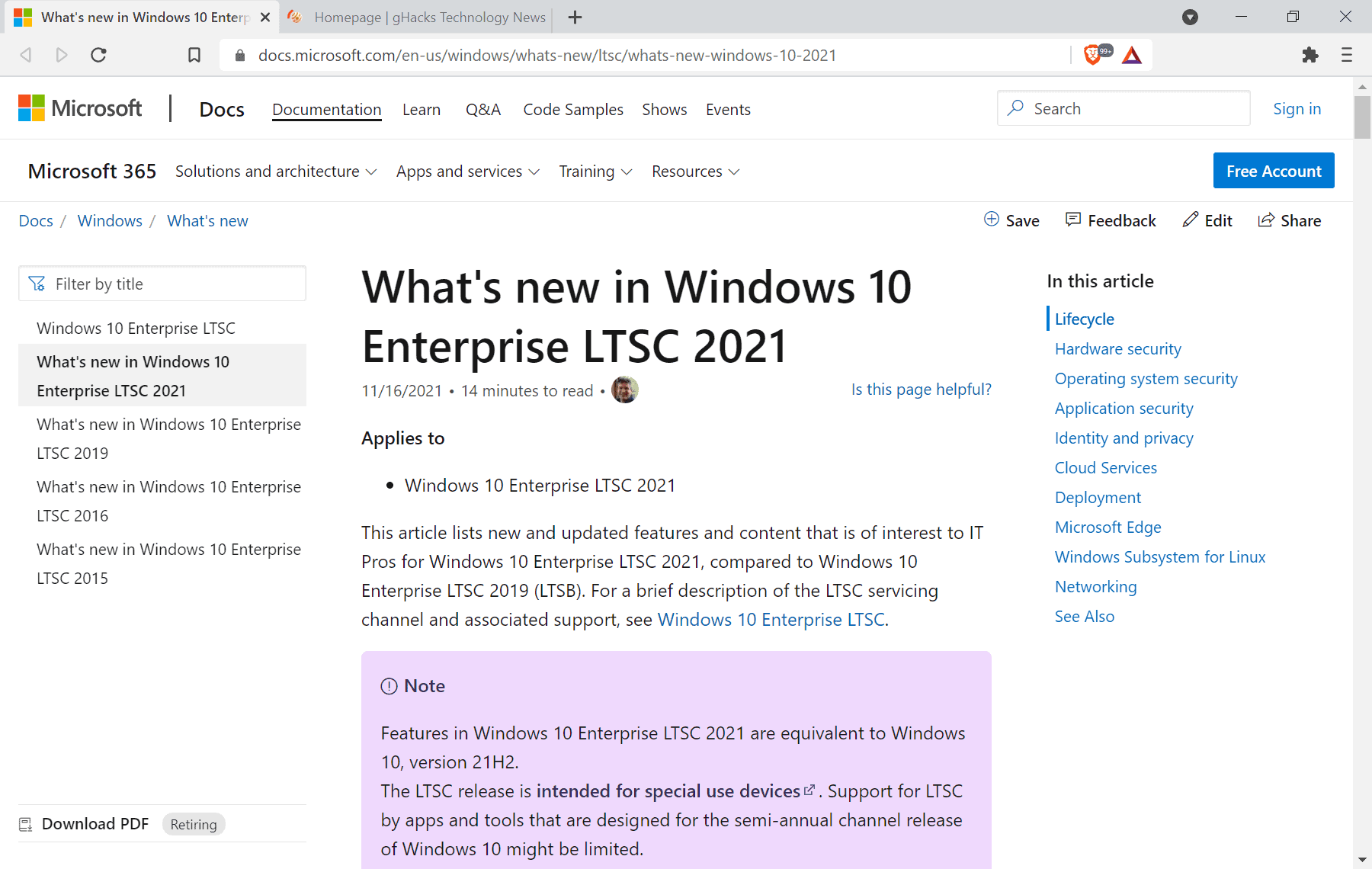 windows 10 enterprise ltsc 2021