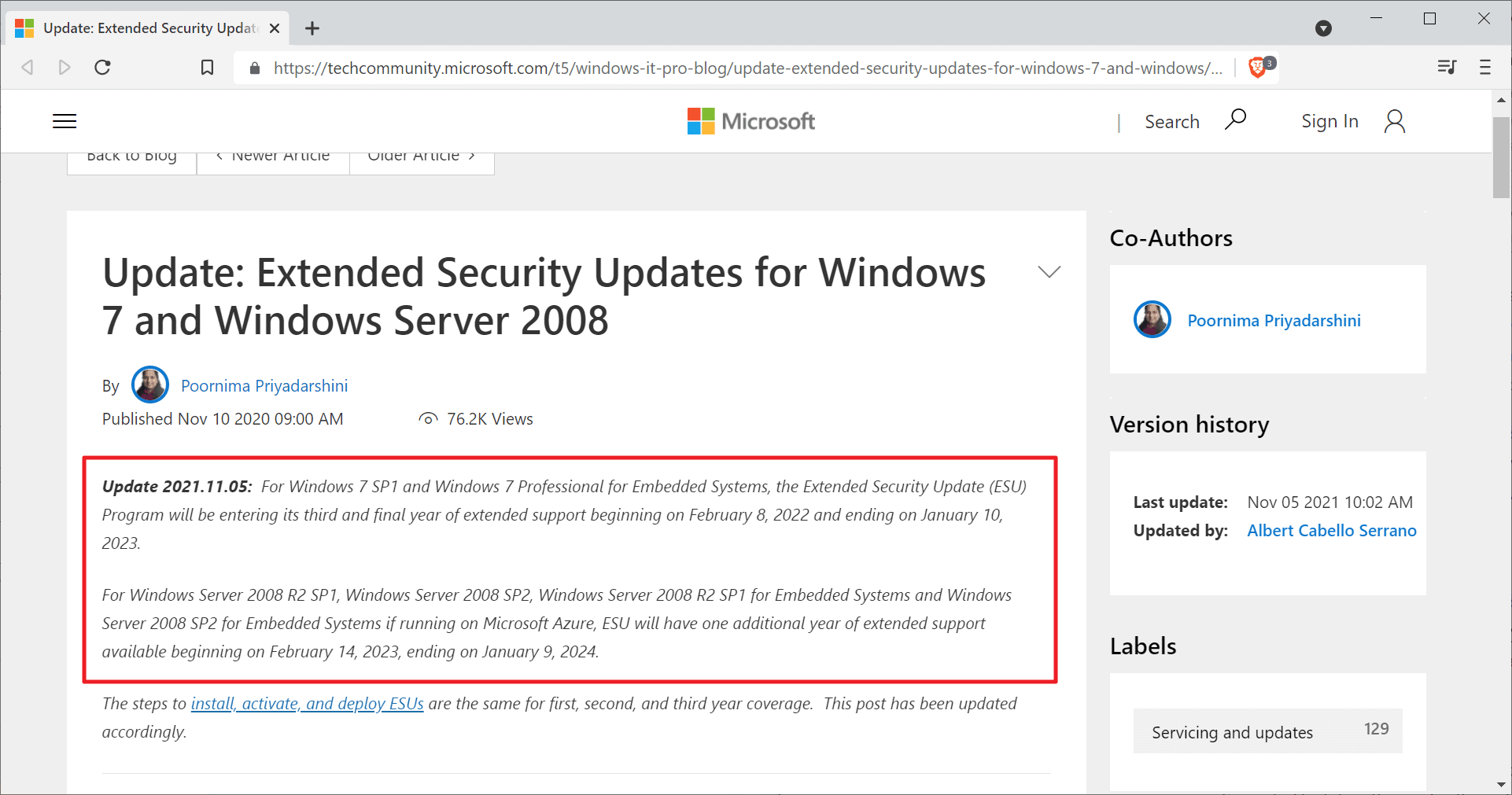Microsoft won't extend Windows 7 Extended Security Updates. Server gets another year