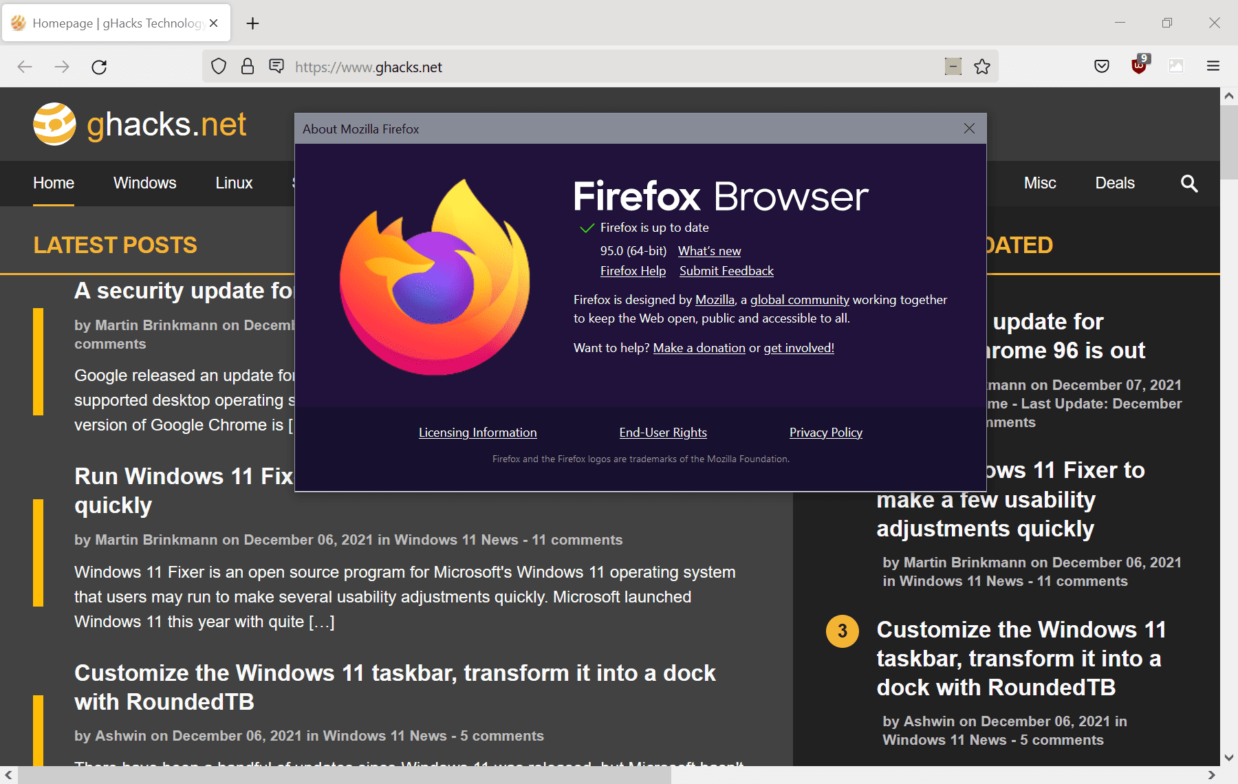 Mozilla Firefox 95.0 release: here is what is new