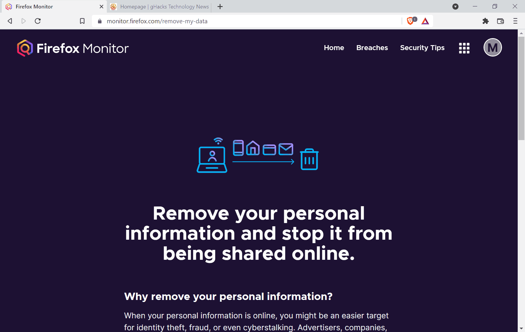 firefox monitor personal information