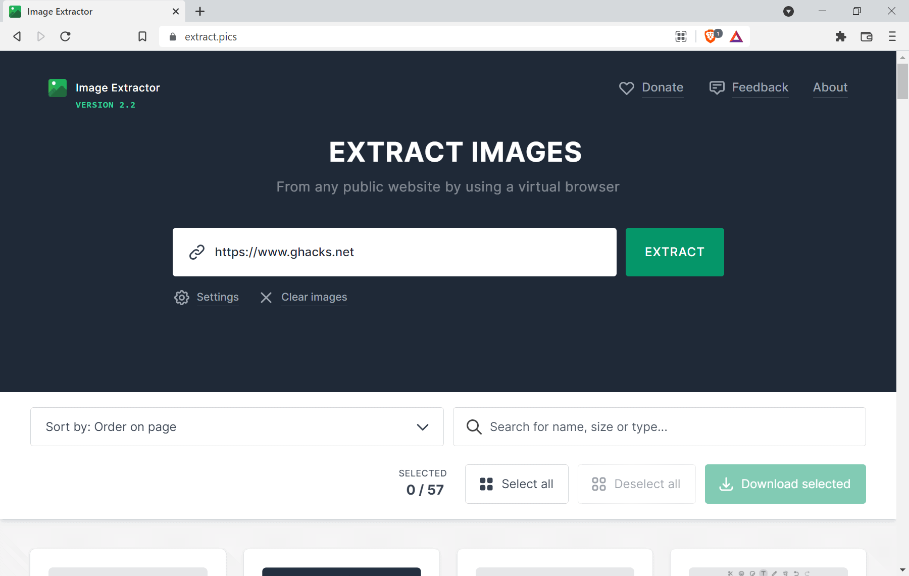Image Extractor: download images in bulk from any website