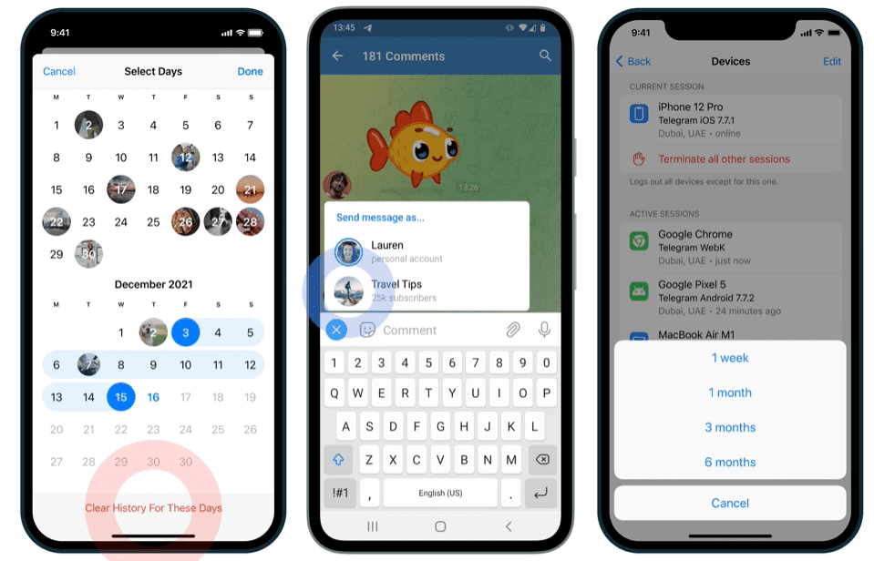 Telegram update brings protected content in groups and channels