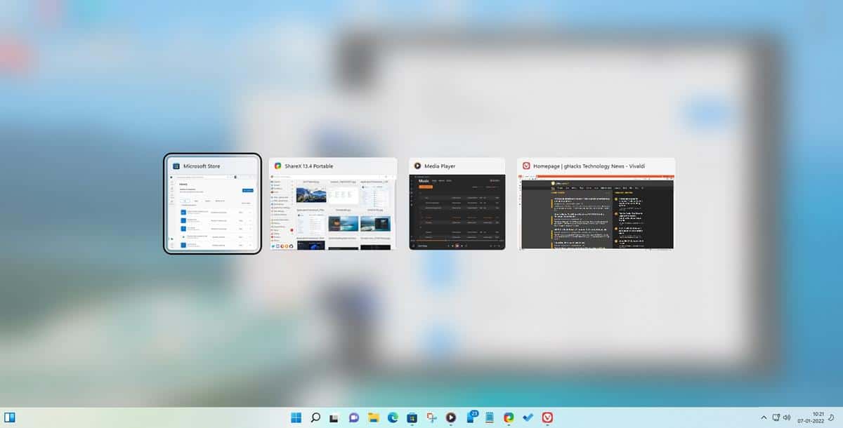 Windows 11 alt tab view