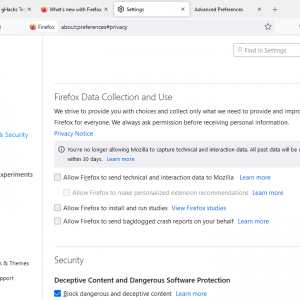 firefox data collecting