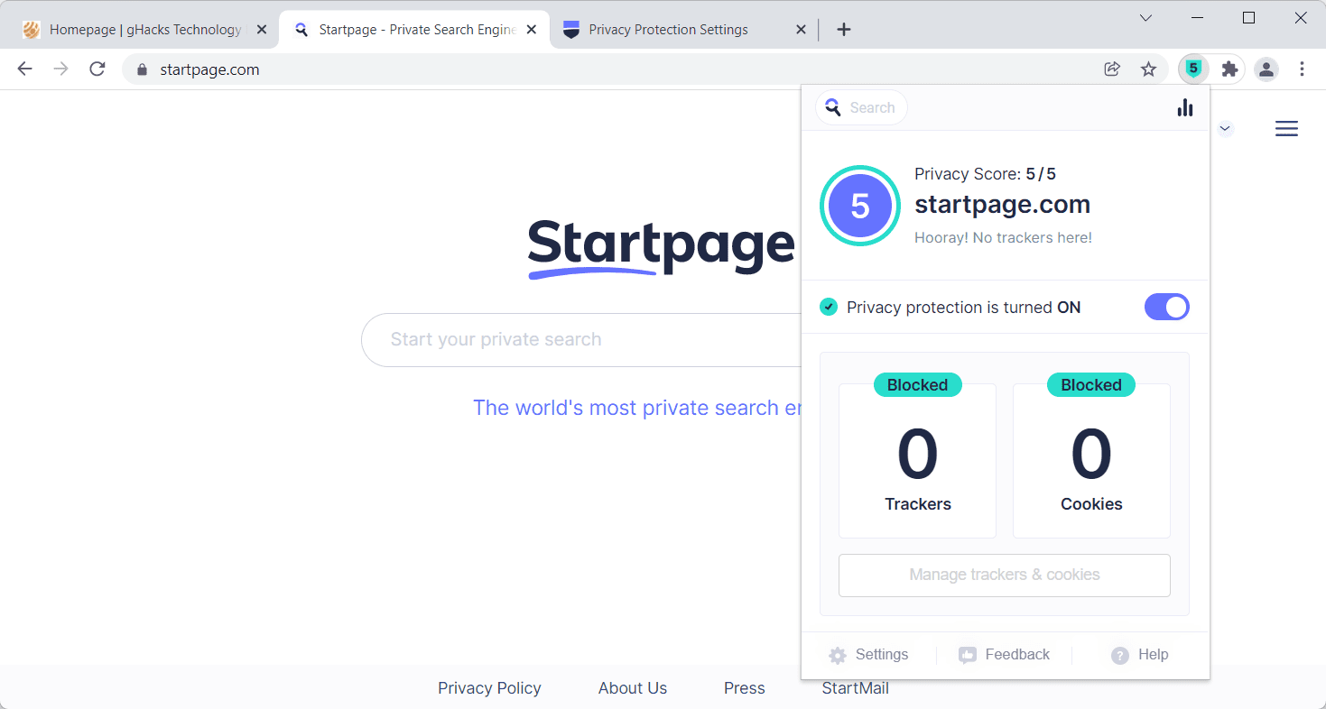 startpage privacy protection