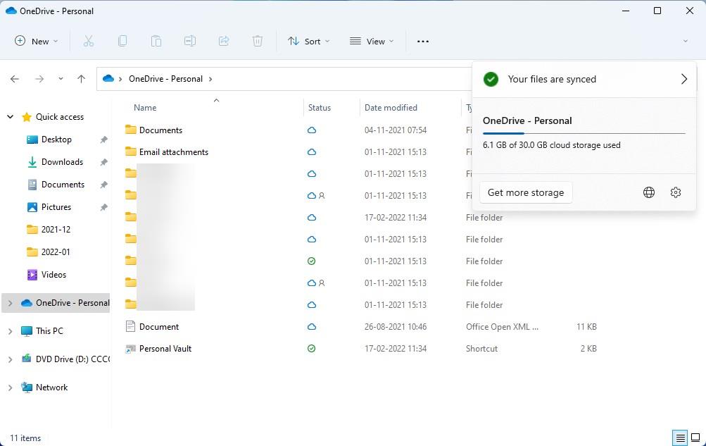 Esplora file di Windows - memoria OneDrive