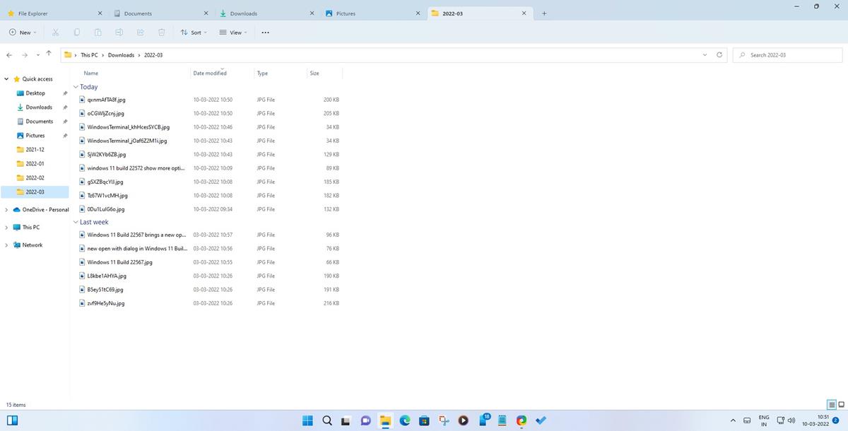 File Explorer Tabs in Windows 11 version 22H2