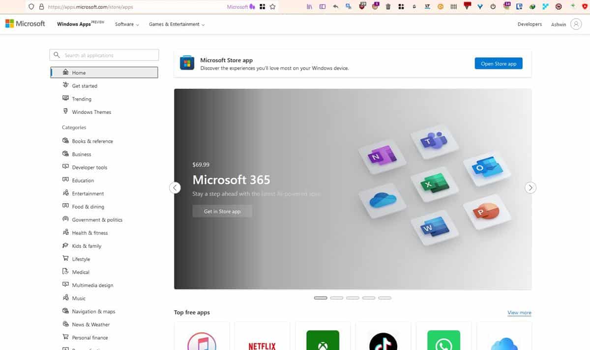 Microsoft Store gets a new web interface similar to the one on Windows 10 and 11