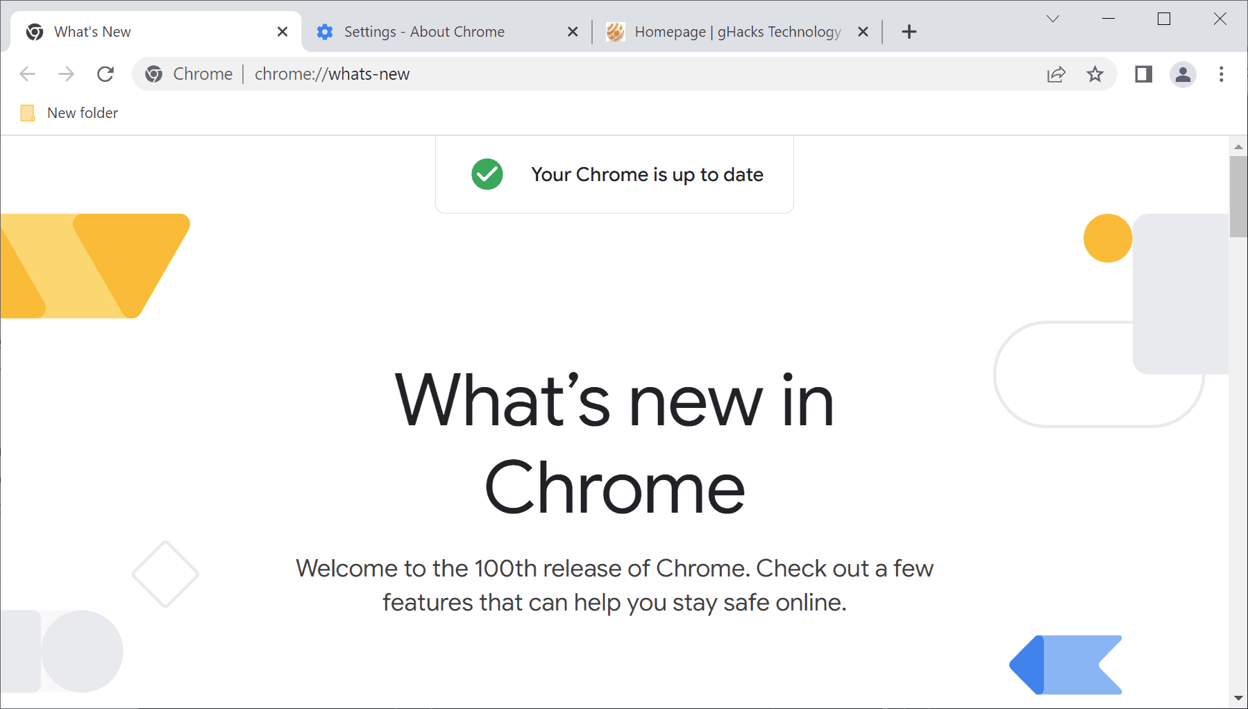 google chrome 100