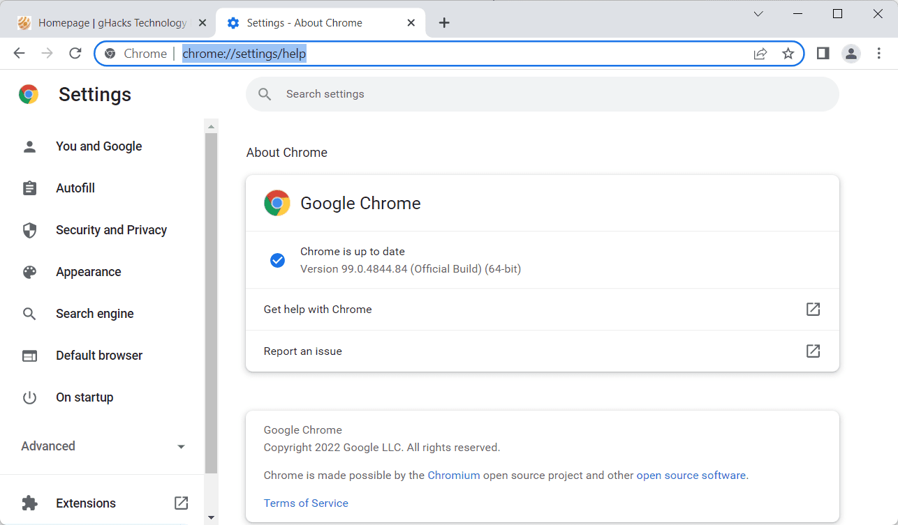 google chrome security update