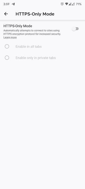 HTTP-Only mode in Firefox for Android