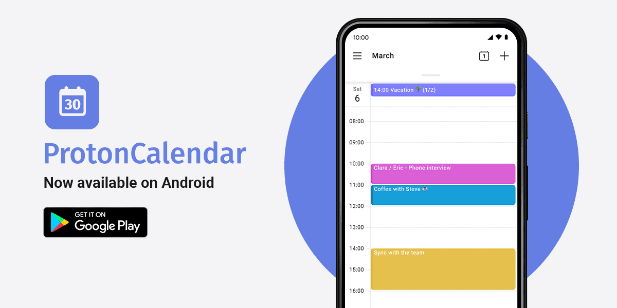 Proton Calendar app for Android is now available for all users