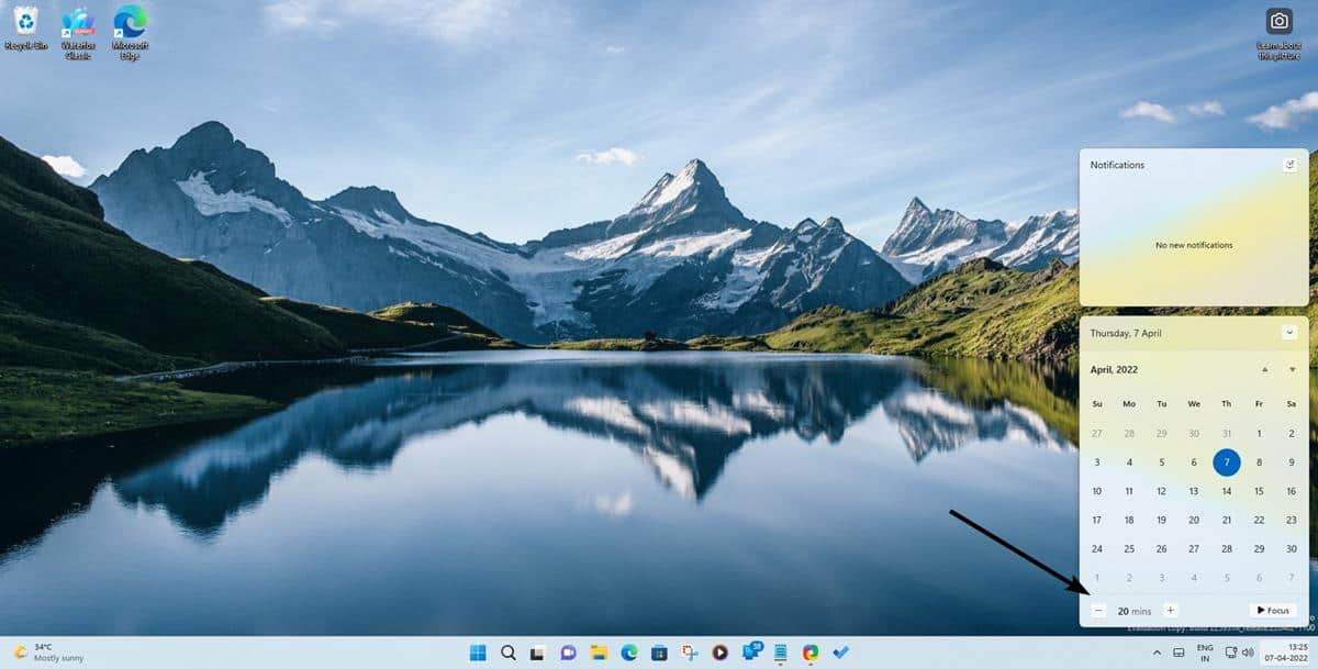 Anteprima di Windows 11 Insider Build 22593 nuovi controlli del timer di messa a fuoco