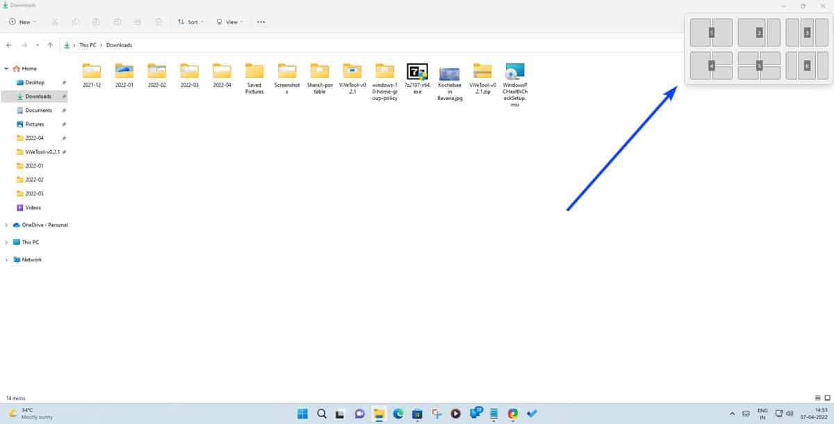 Windows 11 Insider Preview Build 22593 nuove scorciatoie per i layout di snap