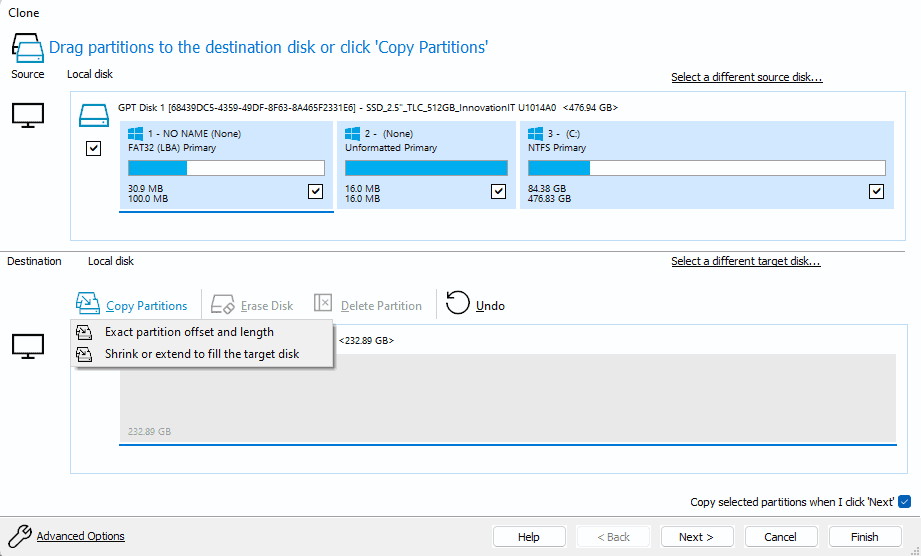 clone exact disk