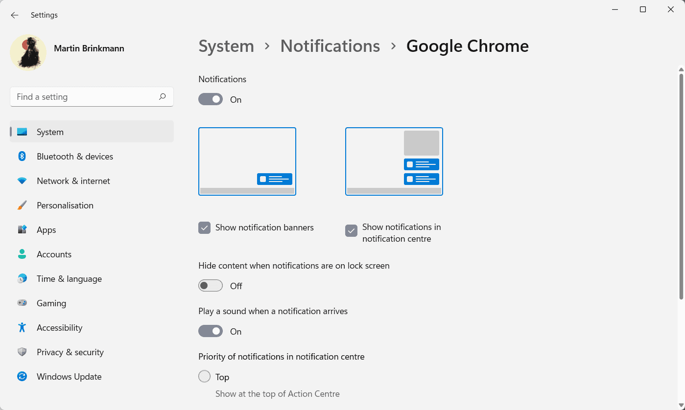 customize notifications