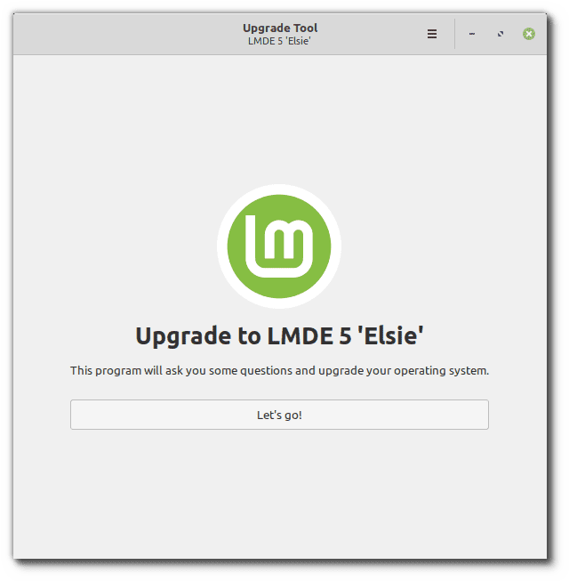strumento di aggiornamento di linux mint debian edizione 5