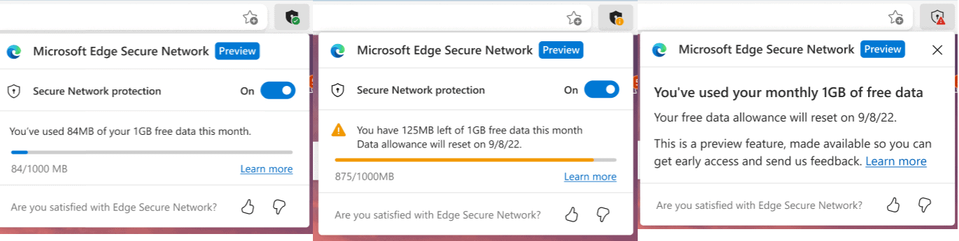 Microsoft Edge Secure Network: VPN browser with 1GB free data