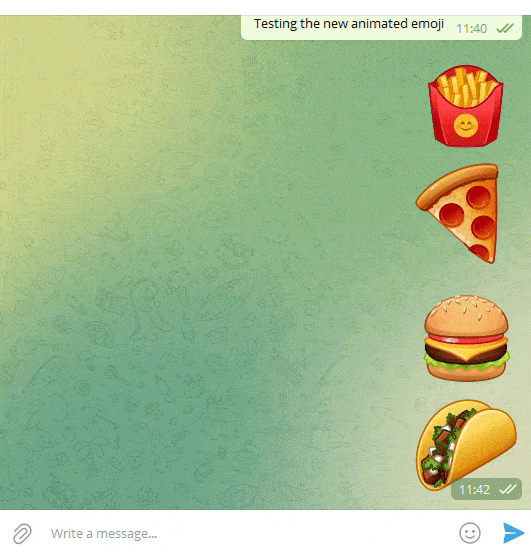 telegram animated emojis