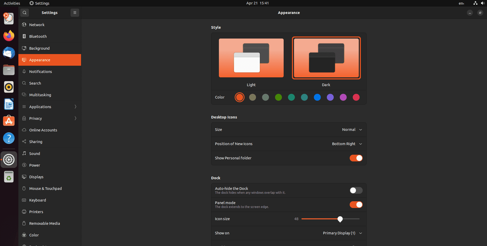 ubuntu 22.04 lts dark mode