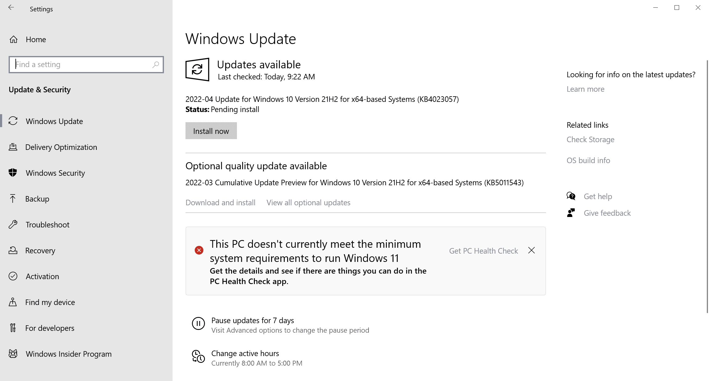 Windows aprile 2022 aggiornamenti di sicurezza