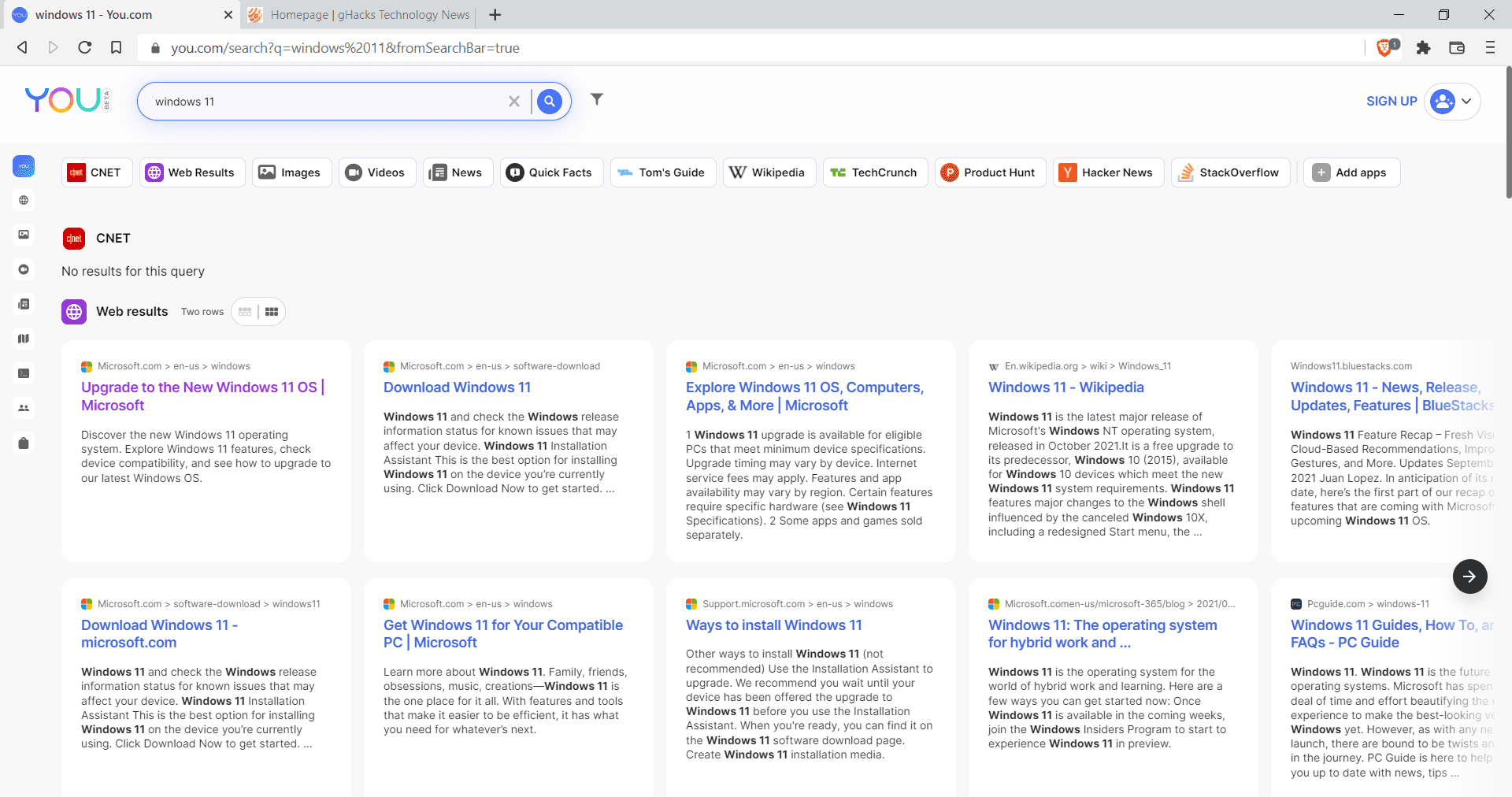 you.com search results